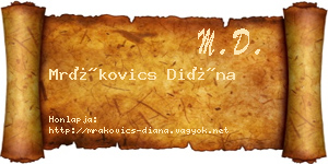 Mrákovics Diána névjegykártya